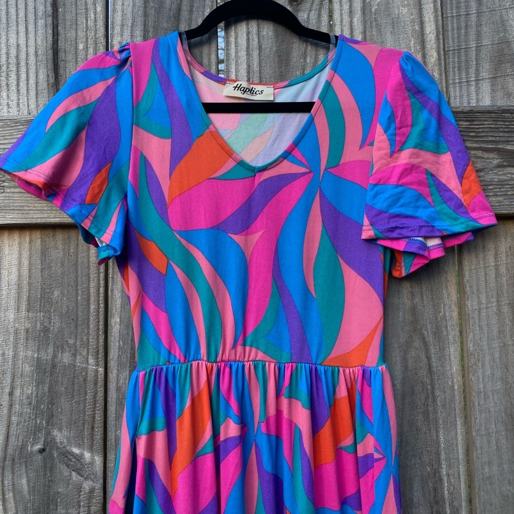 Colorful Abstract Midi Dress - Picture 4 of 8